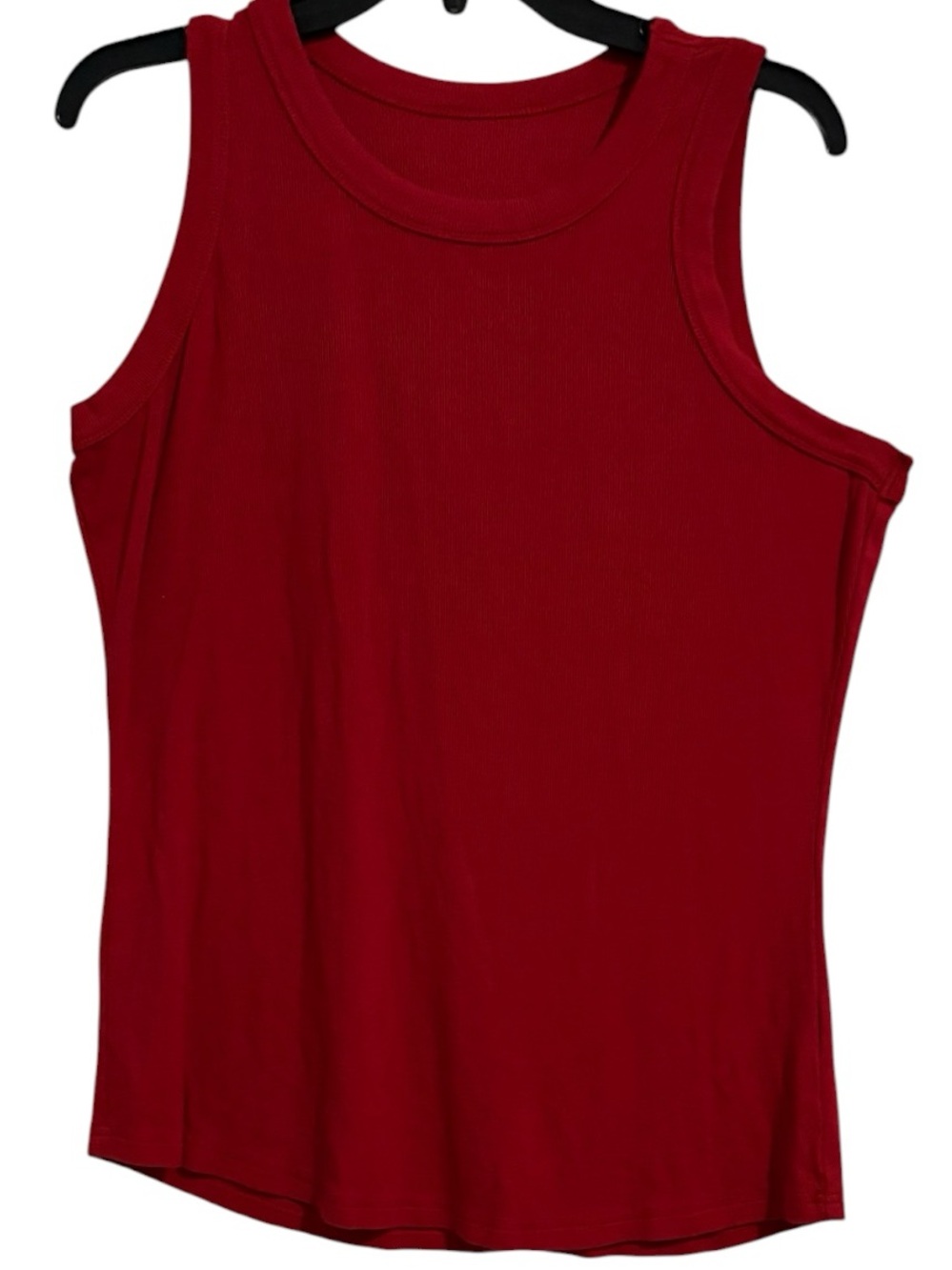 Red Classic Ribbed Tank Top - Picture 2 of 3